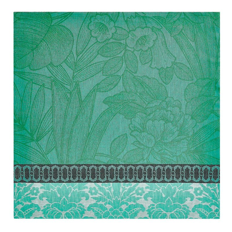 escapade tropicale green napkin by le jacquard français