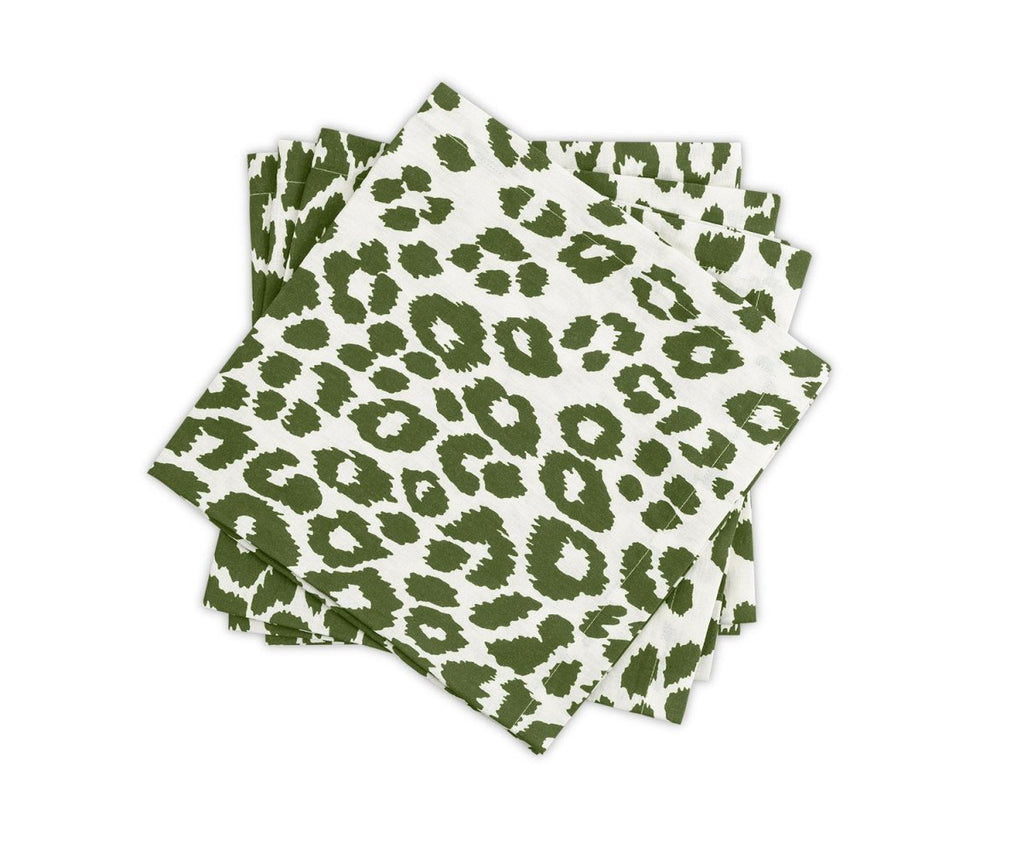 Iconic Leopard Green Napkins by Matouk | Schumacher