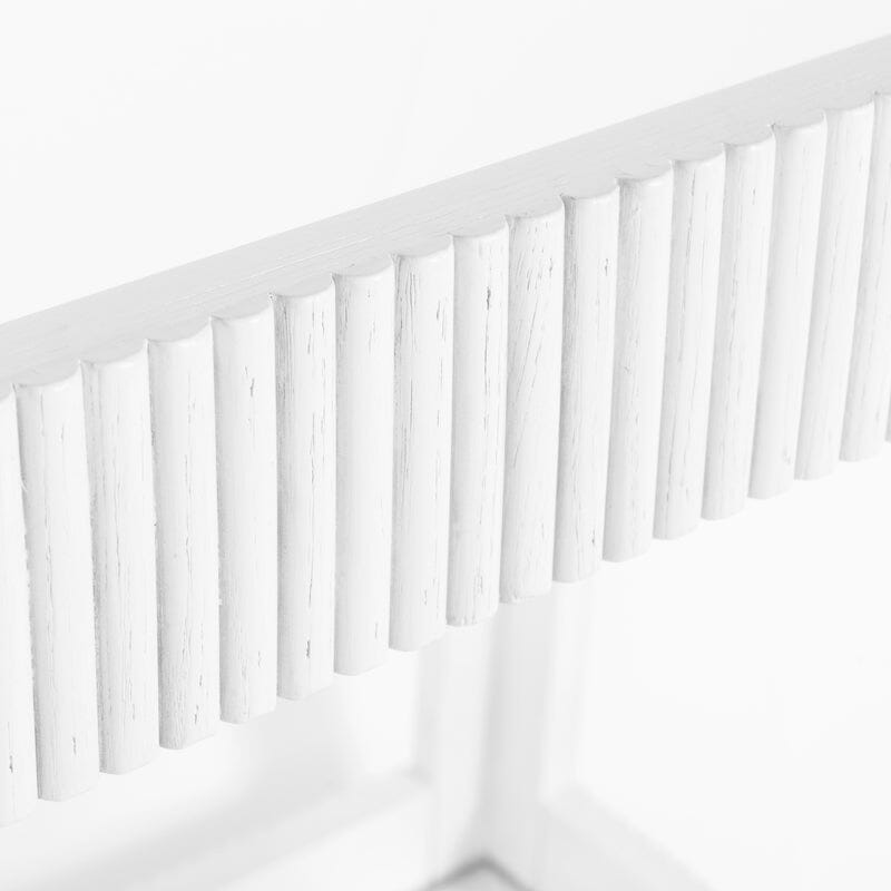 Otis White Fluted Bar Cart by Worlds Away