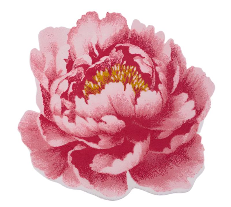 Pivoine Round Flamingo Pink Bath Rug by Abyss