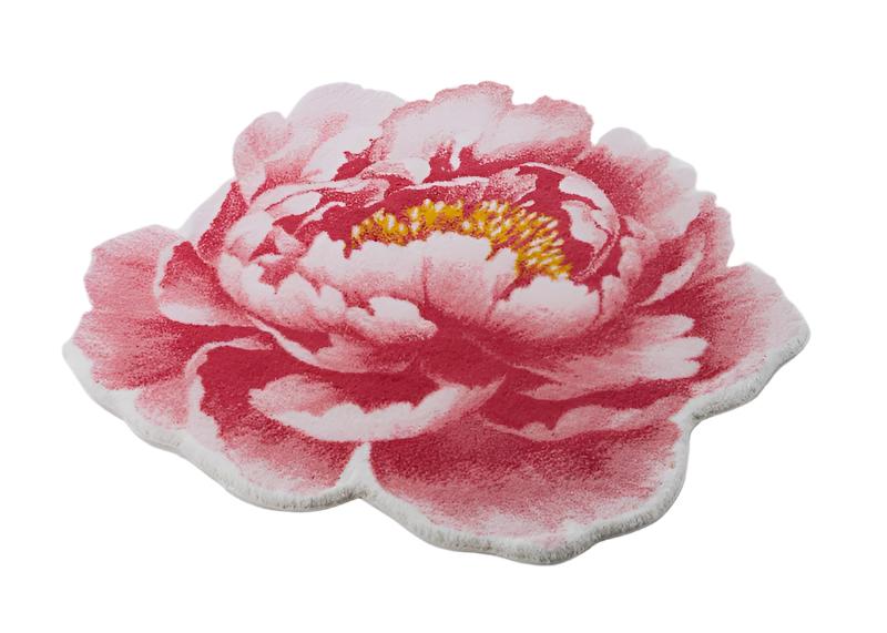 Pivoine Round Flamingo Pink Bath Rug by Abyss