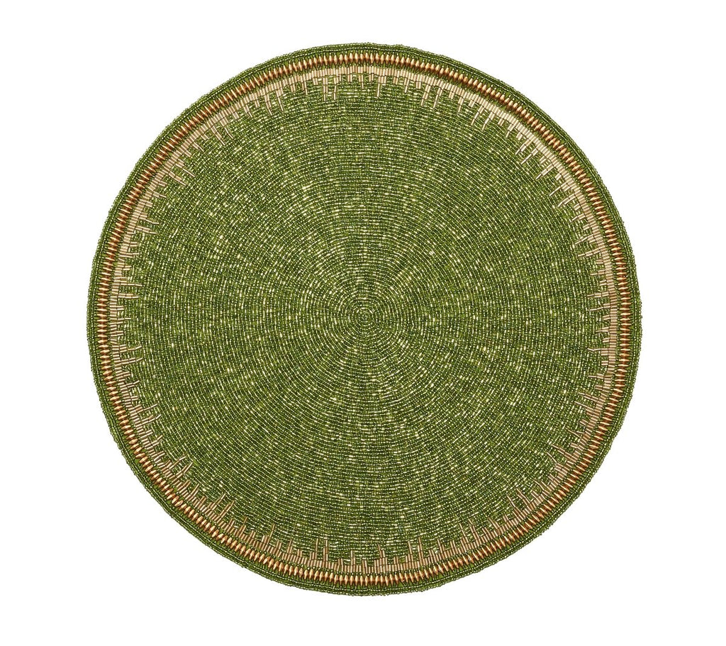 Enamor Placemat in Green & Gold Set of 4 by Kim Seybert
