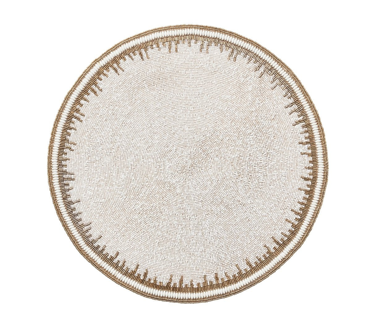 Enamor Placemat in White & Gold Set of 4 by Kim Seybert