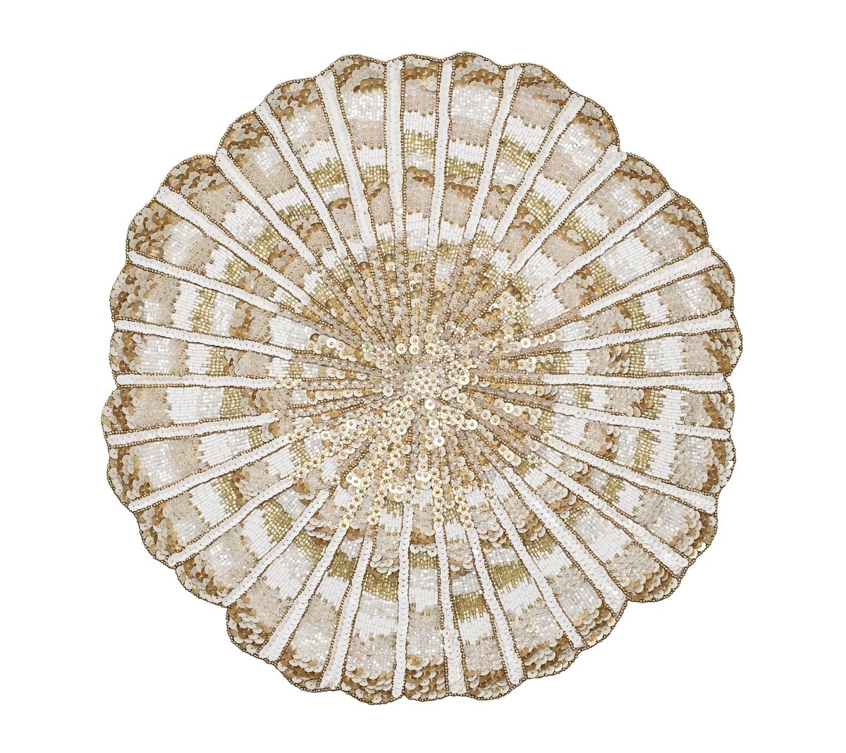 Nautilus Placemat in Champagne & Gold Set of 2 by Kim Seybert