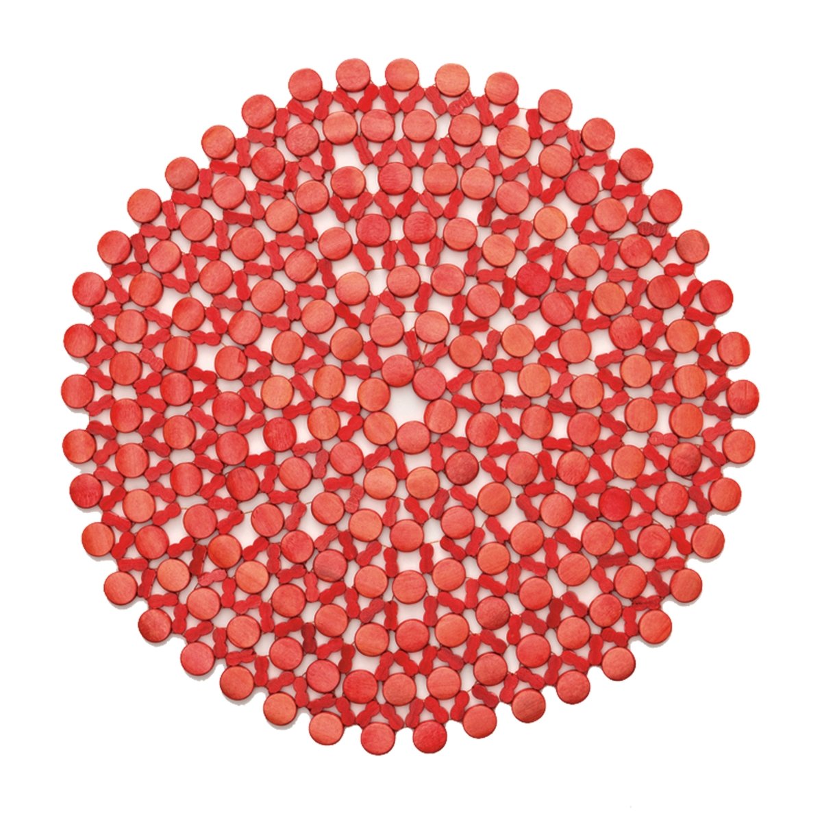 Round Bamboo Placemat in Coral Set of 4 by Kim Seybert