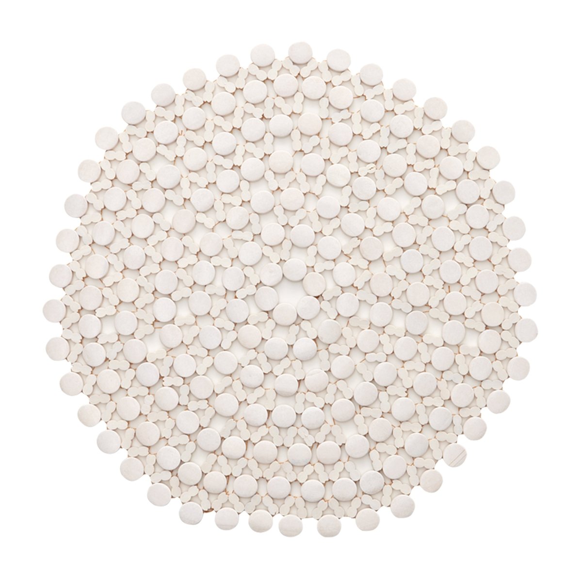 Round Bamboo Placemat in White Set of 4 by Kim Seybert