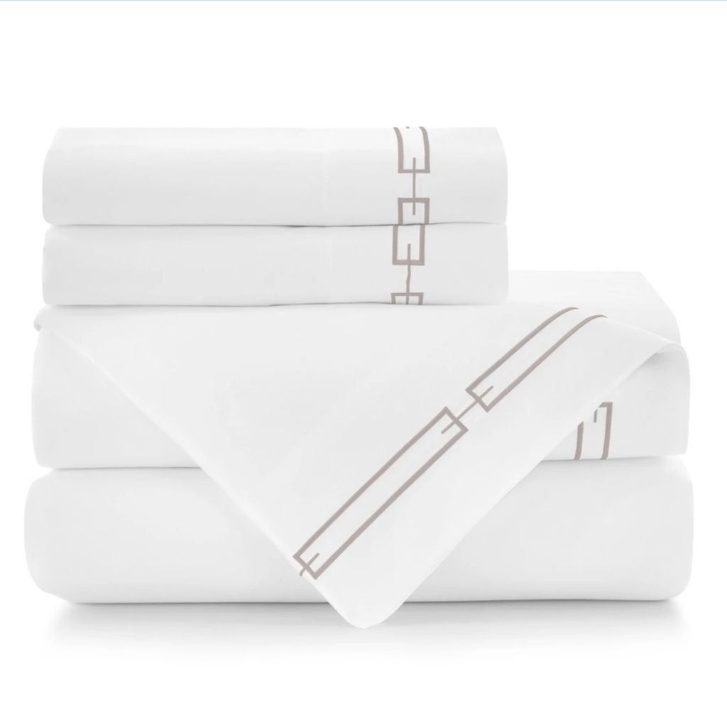 Stanza Embroidered Sateen Sheet Sets by Peacock Alley