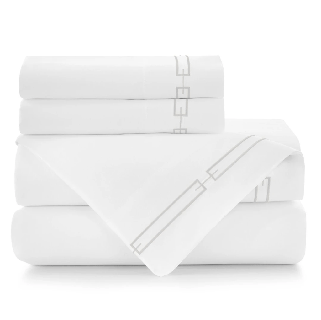 Stanza Embroidered Sateen Sheet Sets by Peacock Alley