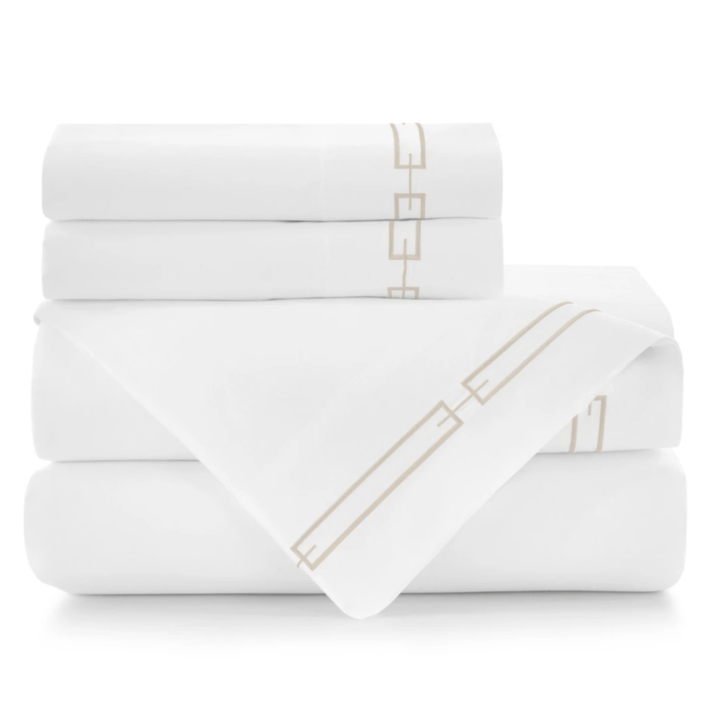 Stanza Embroidered Sateen Sheet Sets by Peacock Alley