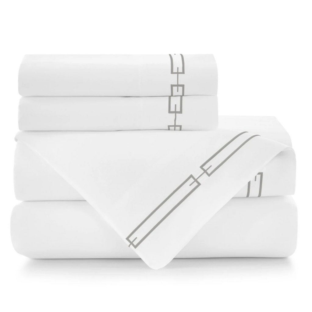 Stanza Embroidered Sateen Sheet Sets by Peacock Alley