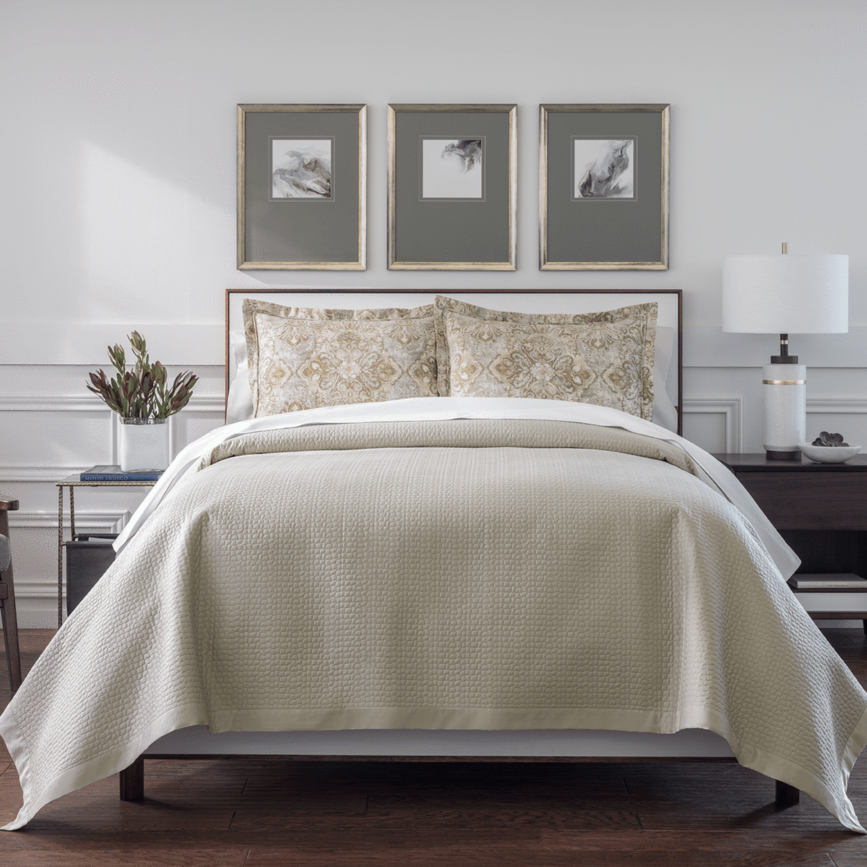 Hamilton Linen Quilted Coverlets by Peacock Alley