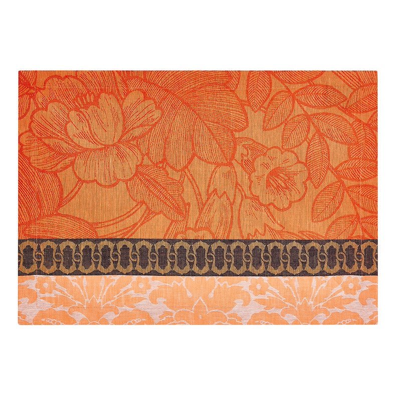 escapade tropicale orange placemat by le jacquard français