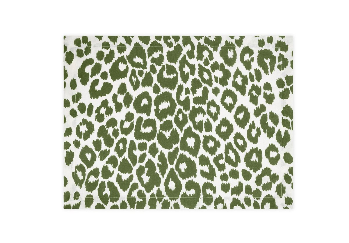 Iconic Leopard Green Table Linens by Matouk | Schumacher