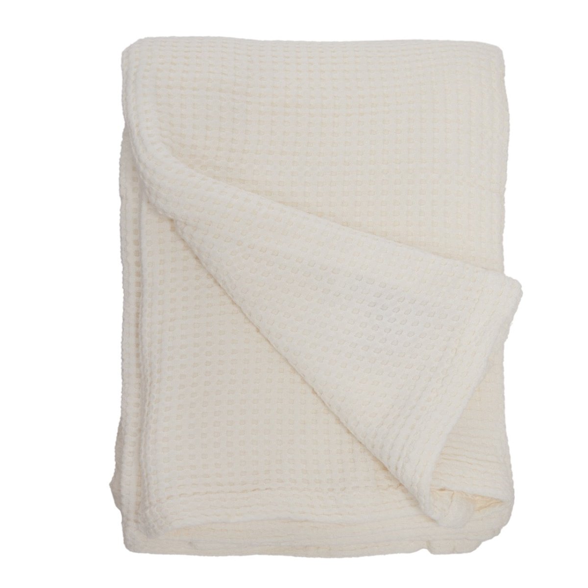 Balboa Ivory Waffle Blankets by Pom Pom at Home