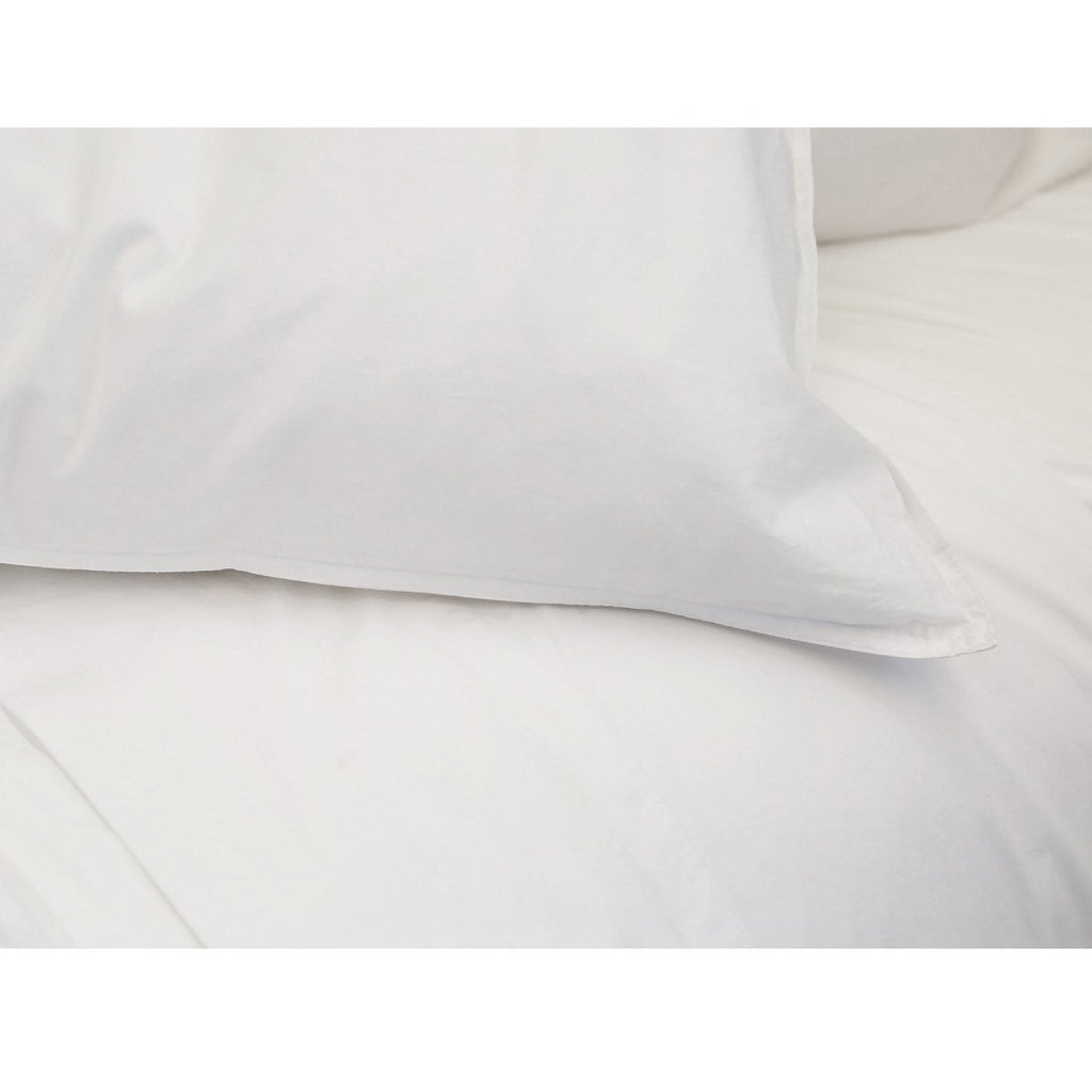 Parker White Cotton Percale Duvet Set