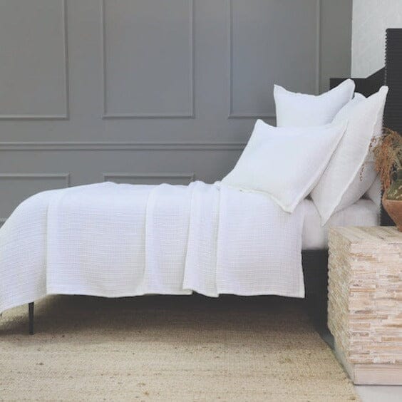 Chatham White Matelasse Blanket by Pom Pom at Home
