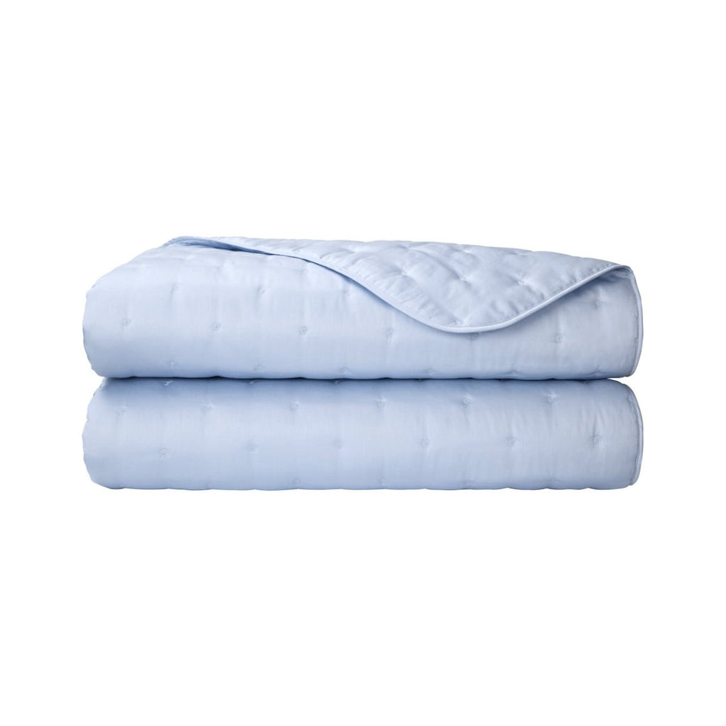 Triomphe Celeste Blue Quilted Coverlets by Yves Delorme
