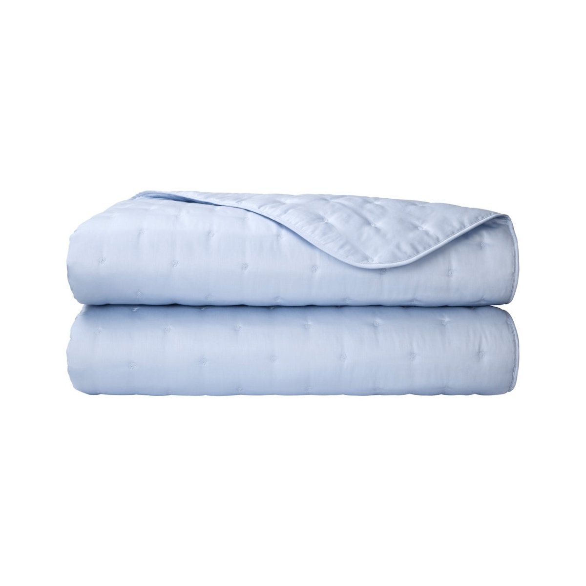 Triomphe Celeste Blue Quilted Coverlets by Yves Delorme