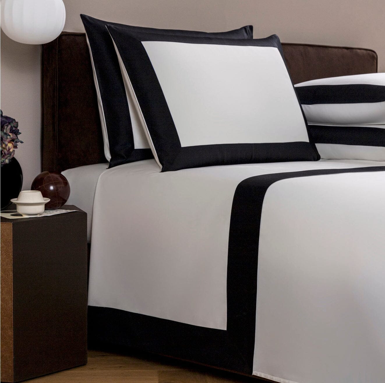 Bold Black and Milk King Pillowcases by Frette
