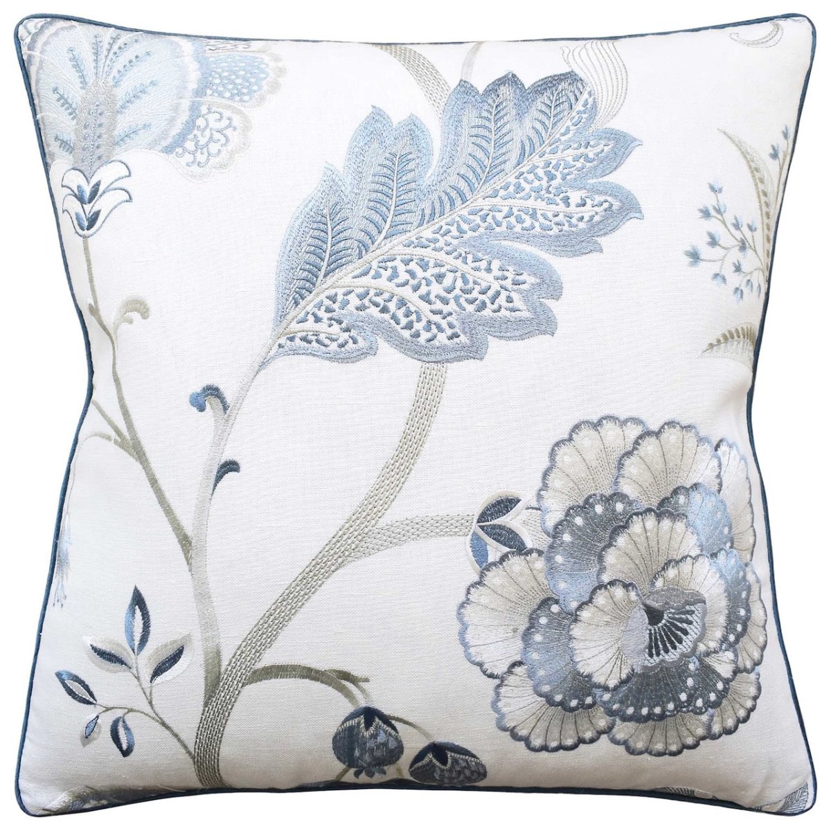 Aston Embroidery Frost Decorative Pillows by Ryan Studio