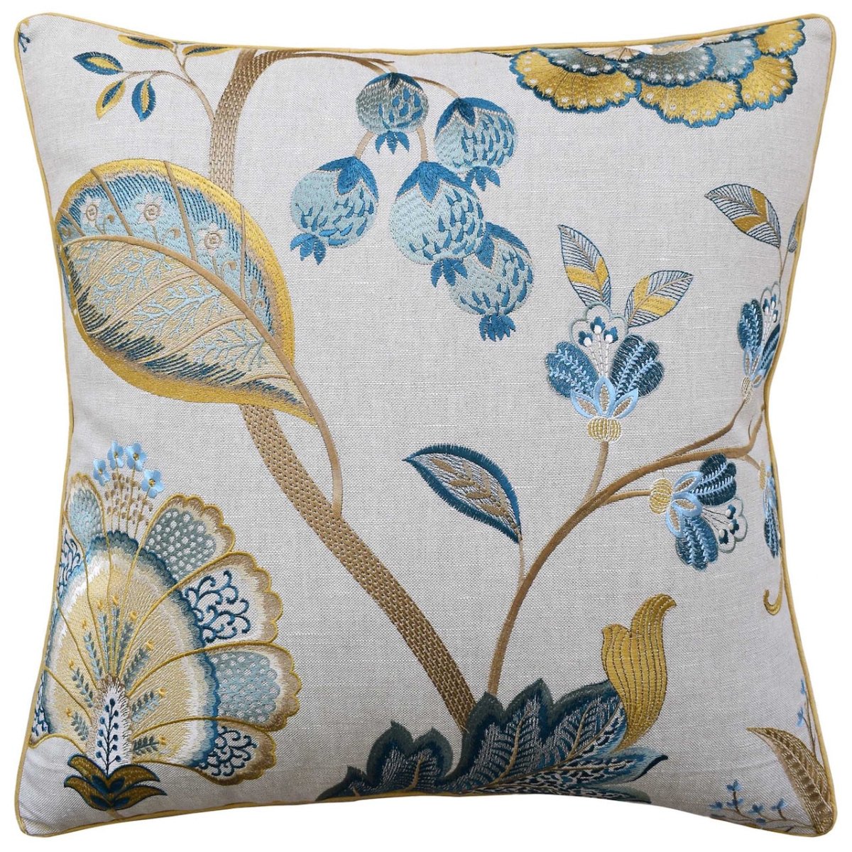 Aston Embroidery Teal Decorative Pillows by Ryan Studio
