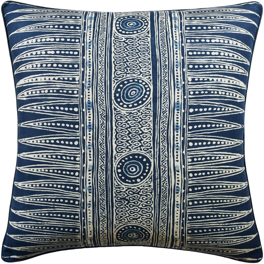 Indian Zag Indigo Pillow by Ryan Studio