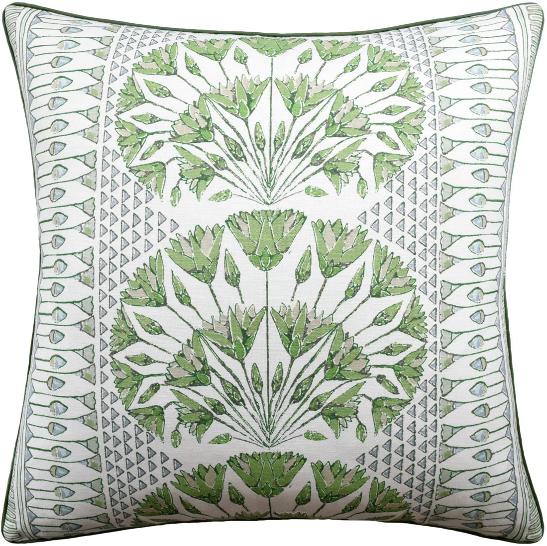 Cairo Green and White Pillow by Ryan Studio