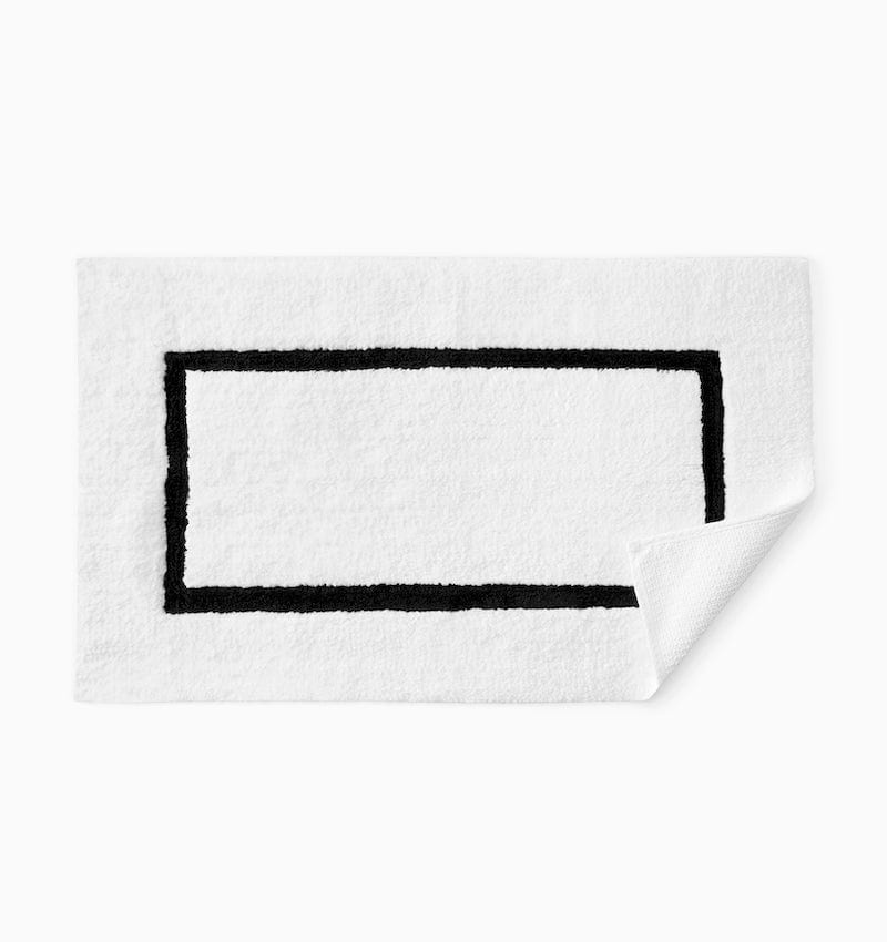 Lindo Bath Rug in White and Black by Sferra
