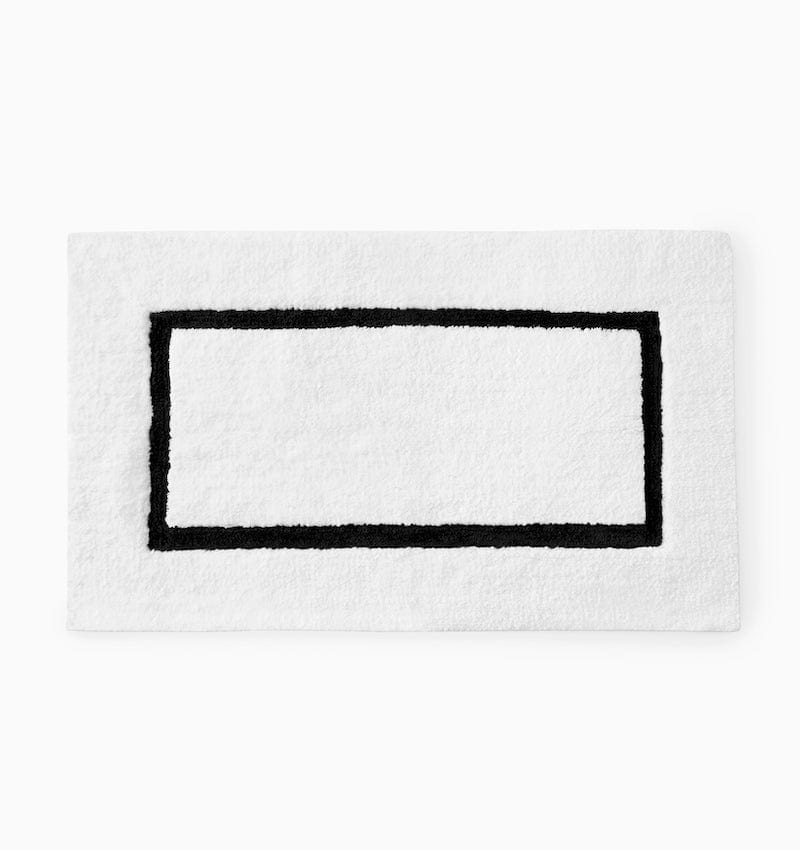 Lindo Bath Rug in White and Black by Sferra