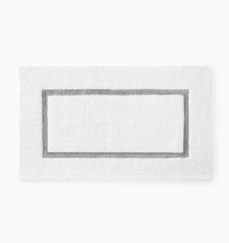 Lindo Bath Rug in White and Grey by Sferra