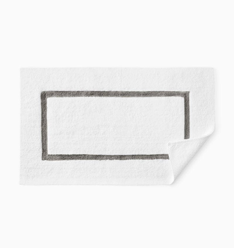 Lindo Bath Rug in White and Iron by Sferra
