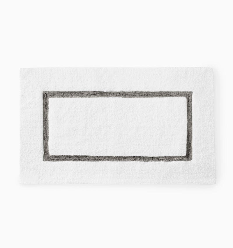 Lindo Bath Rug in White and Iron by Sferra