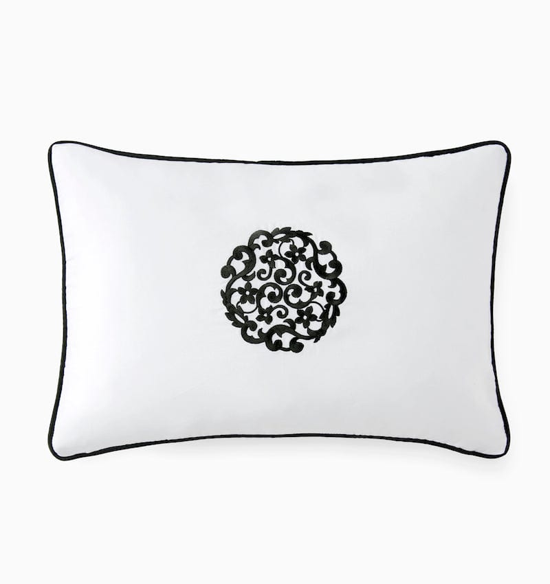 Storia White and Black Decorative Pillow by Sferra