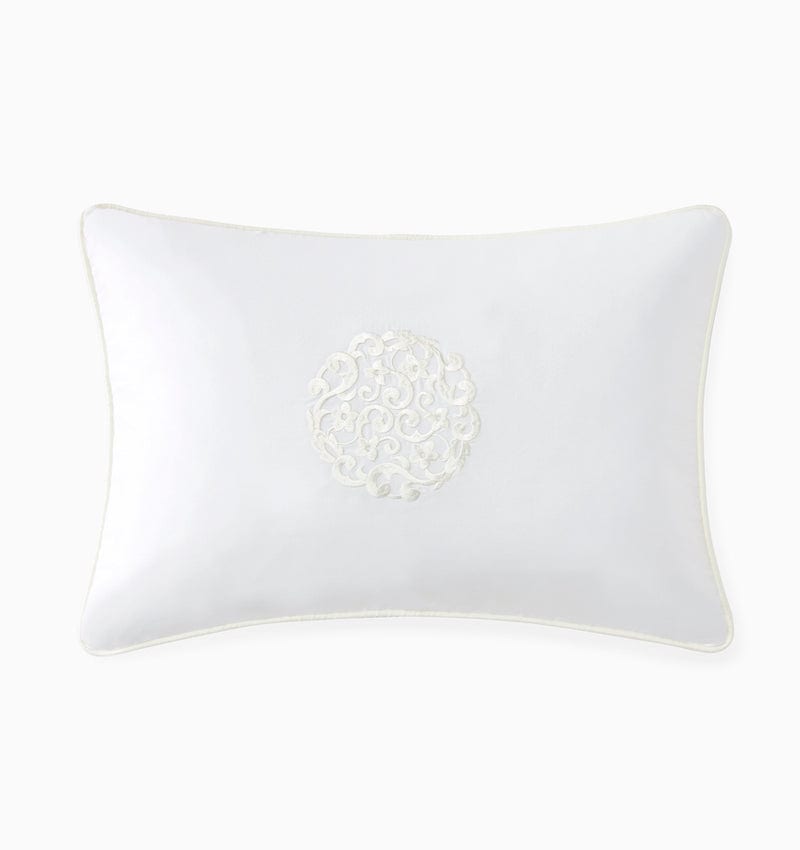 Storia White and Ivory Decorative Pillow by Sferra