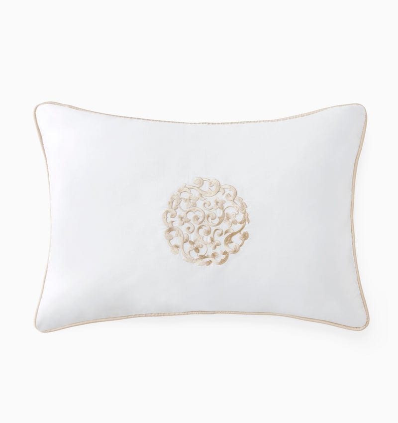 Storia White and Sand Decorative Pillow by Sferra