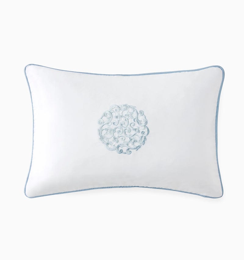 Storia White and Sea Decorative Pillow by Sferra