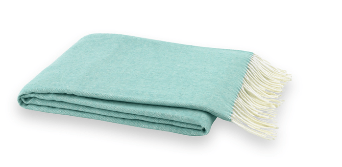 Italian Herringbone Aqua Throw by Lands Downunder