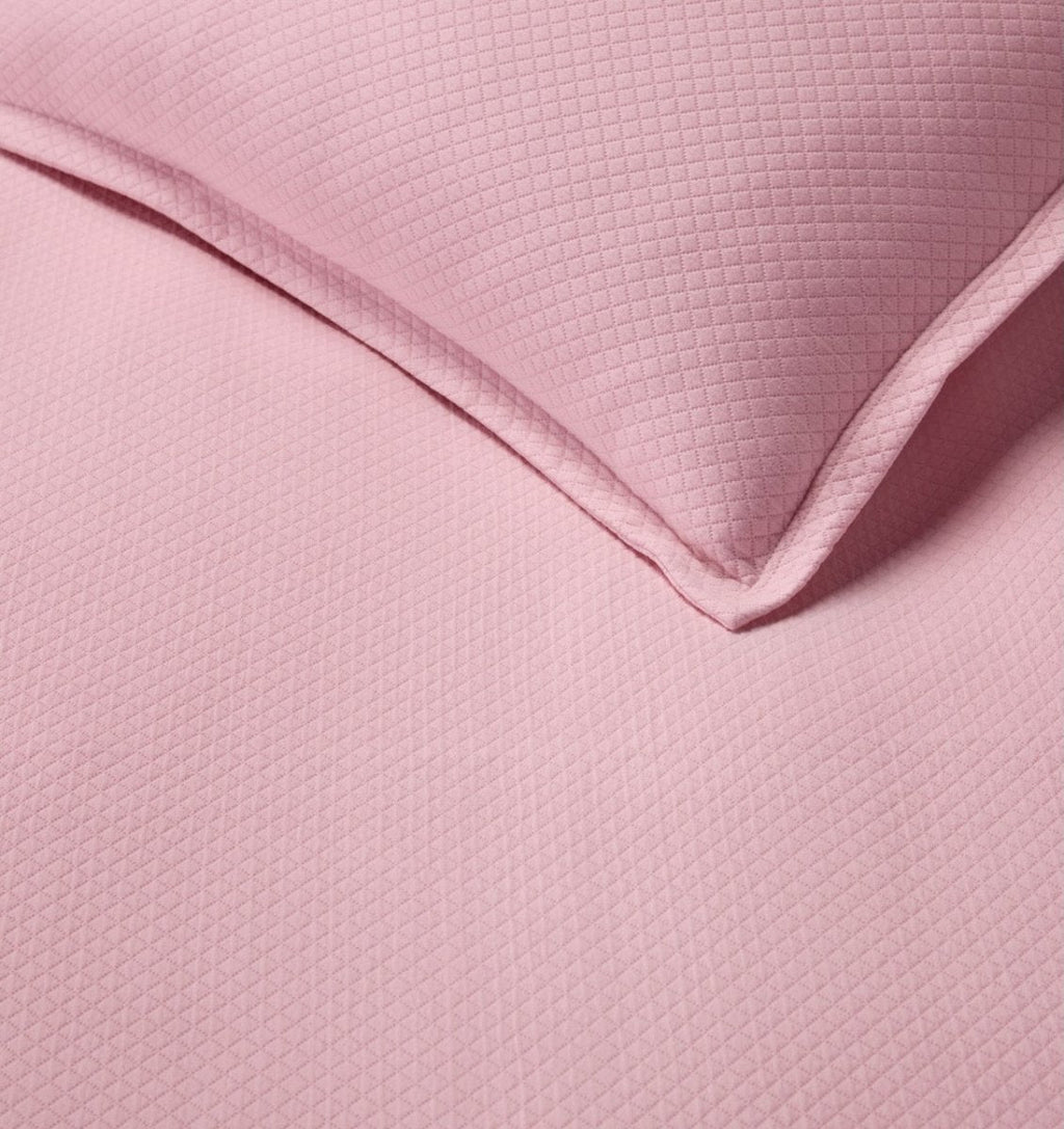 Rombo Carnation Pink Coverlets by Sferra