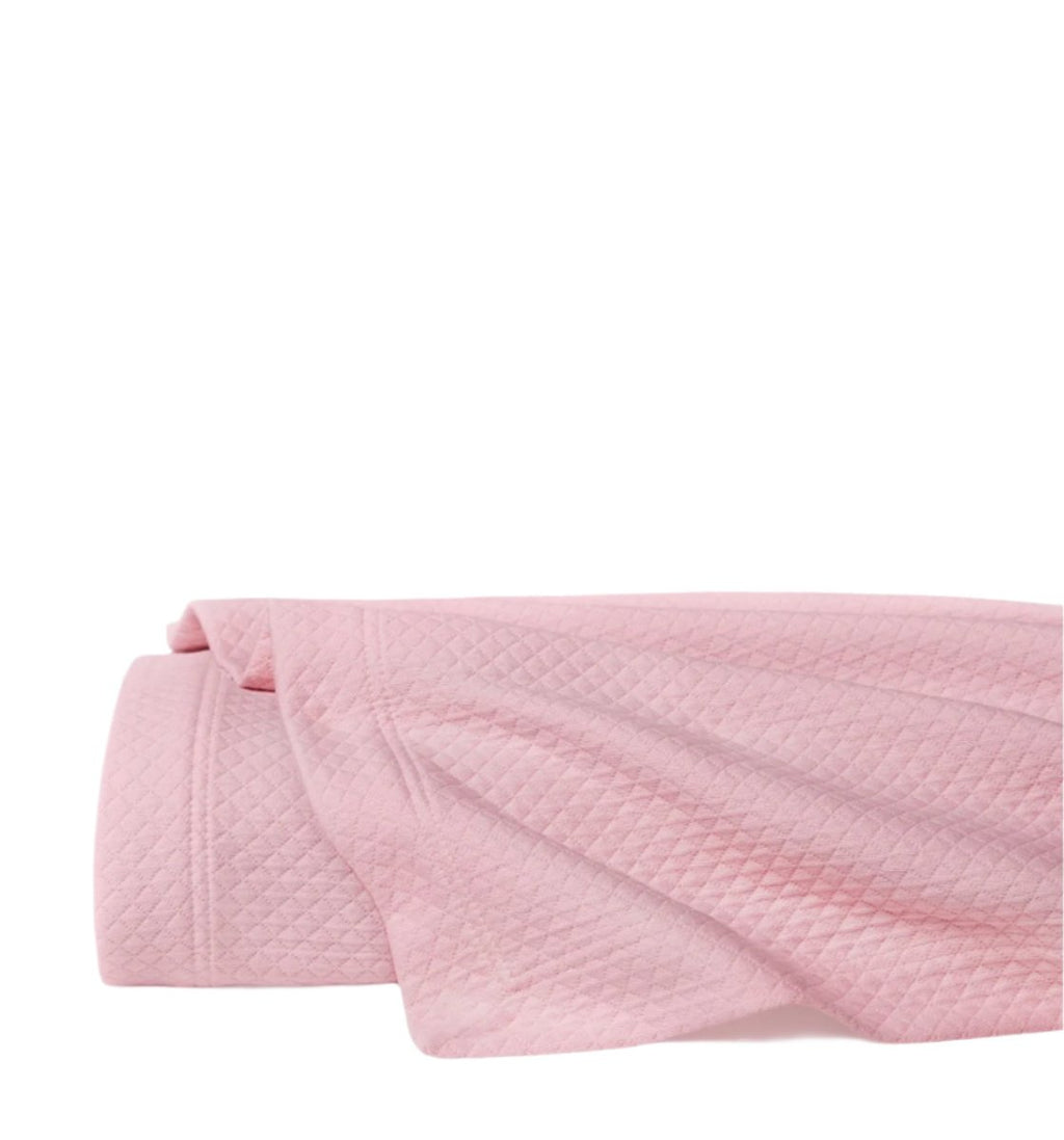 Rombo Carnation Pink Coverlets by Sferra