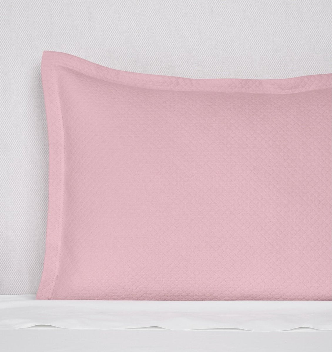 Rombo Carnation Pink Coverlets by Sferra