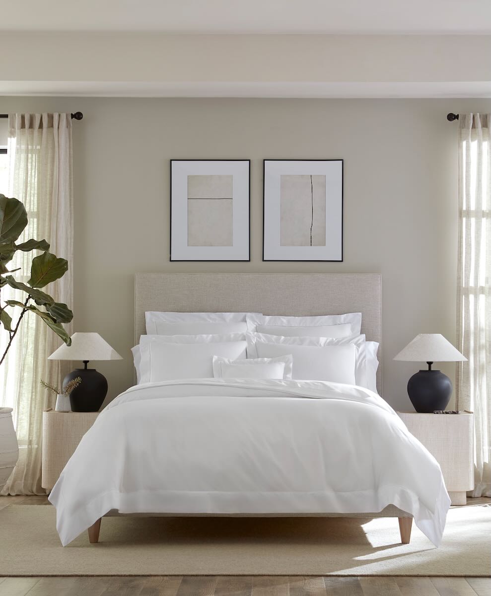 Giza 45 Corto Percale White Bedding by Sferra