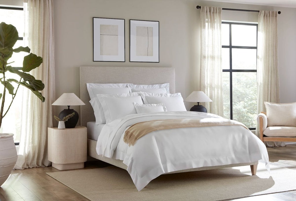 Giza 45 Corto Percale White Bedding by Sferra
