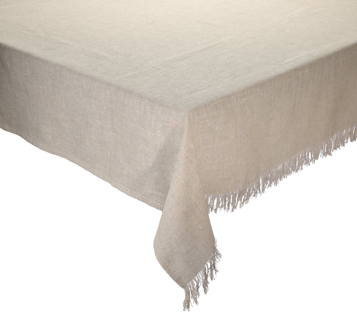 Fringe Tablecloth in Natural & Silver by Kim Seybert