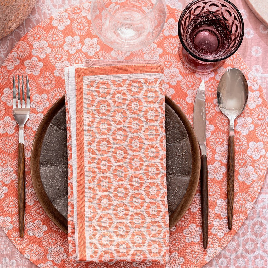 Wagara Pink 20" x 20" Napkin by Le Jacquard Français
