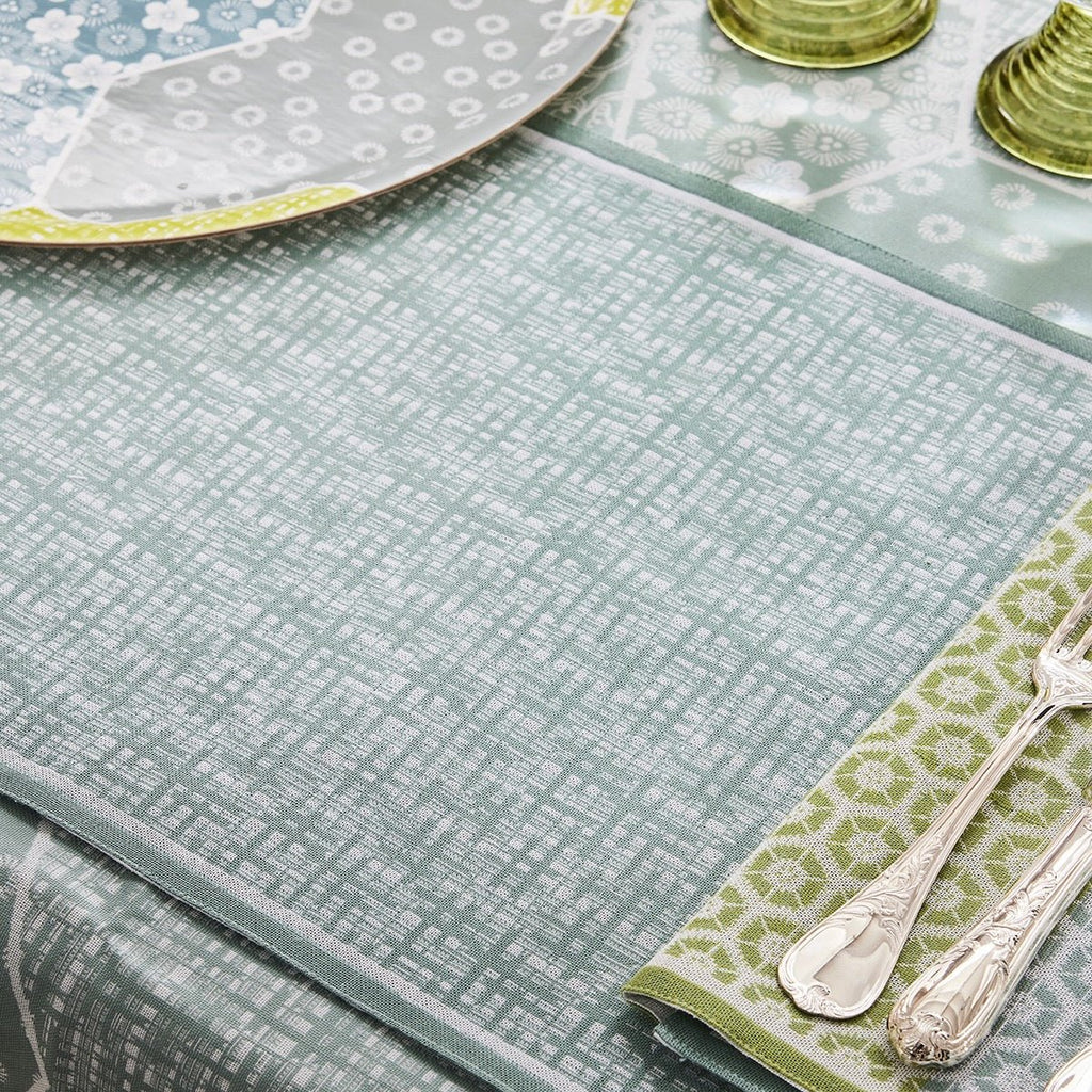 Wagara Green 20" x 14" Placemat by Le Jacquard Français