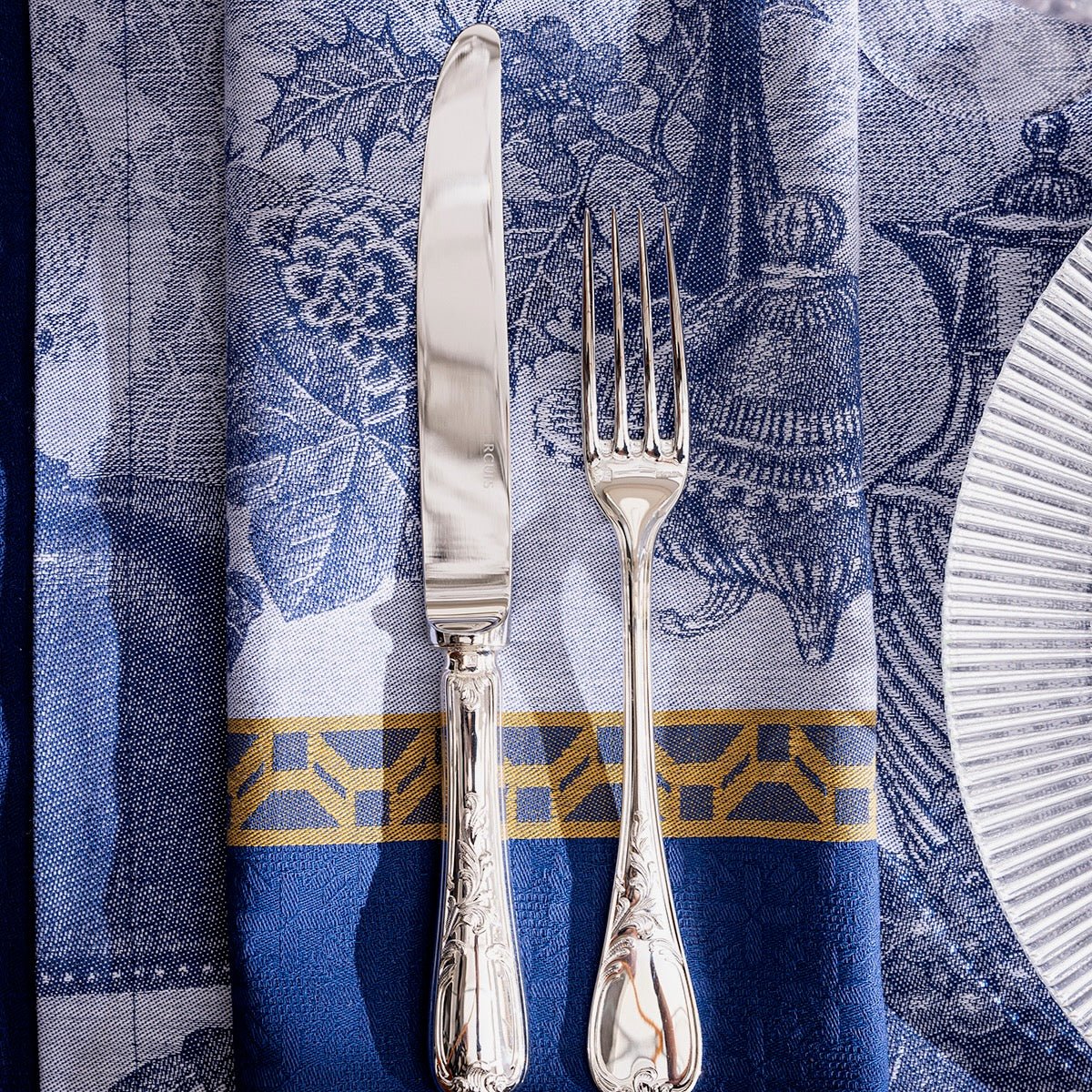 Festin Blue 22" x 22" Napkin by Le Jacquard Français