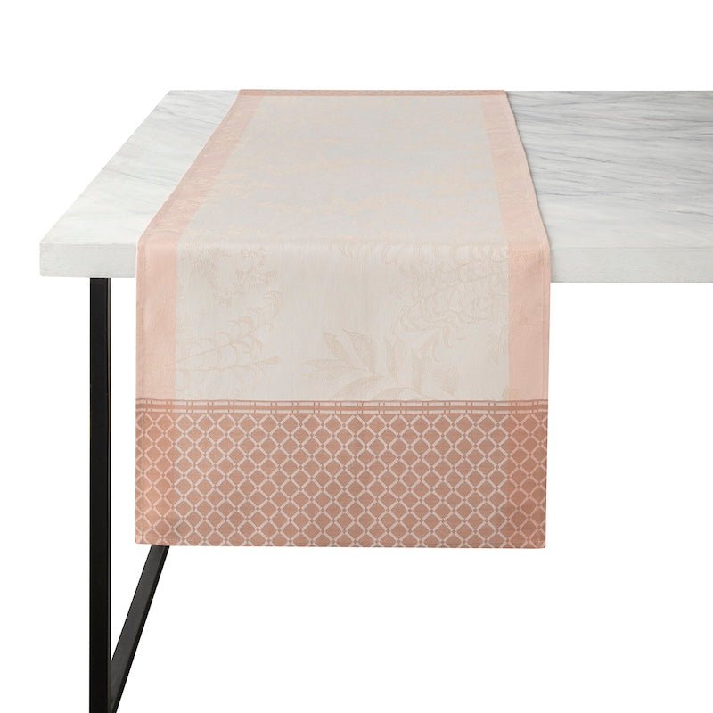 Jardin d'eden beige table runner by le jacquard français