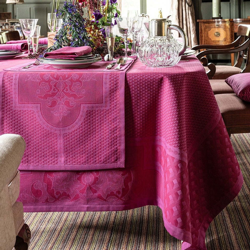 Palais Venitien Pink 69" x 98" Tablecloth by Le Jacquard Français