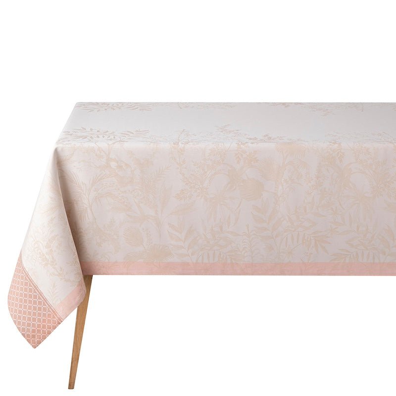 Jardin d'eden beige tablecloth by le jacquard français