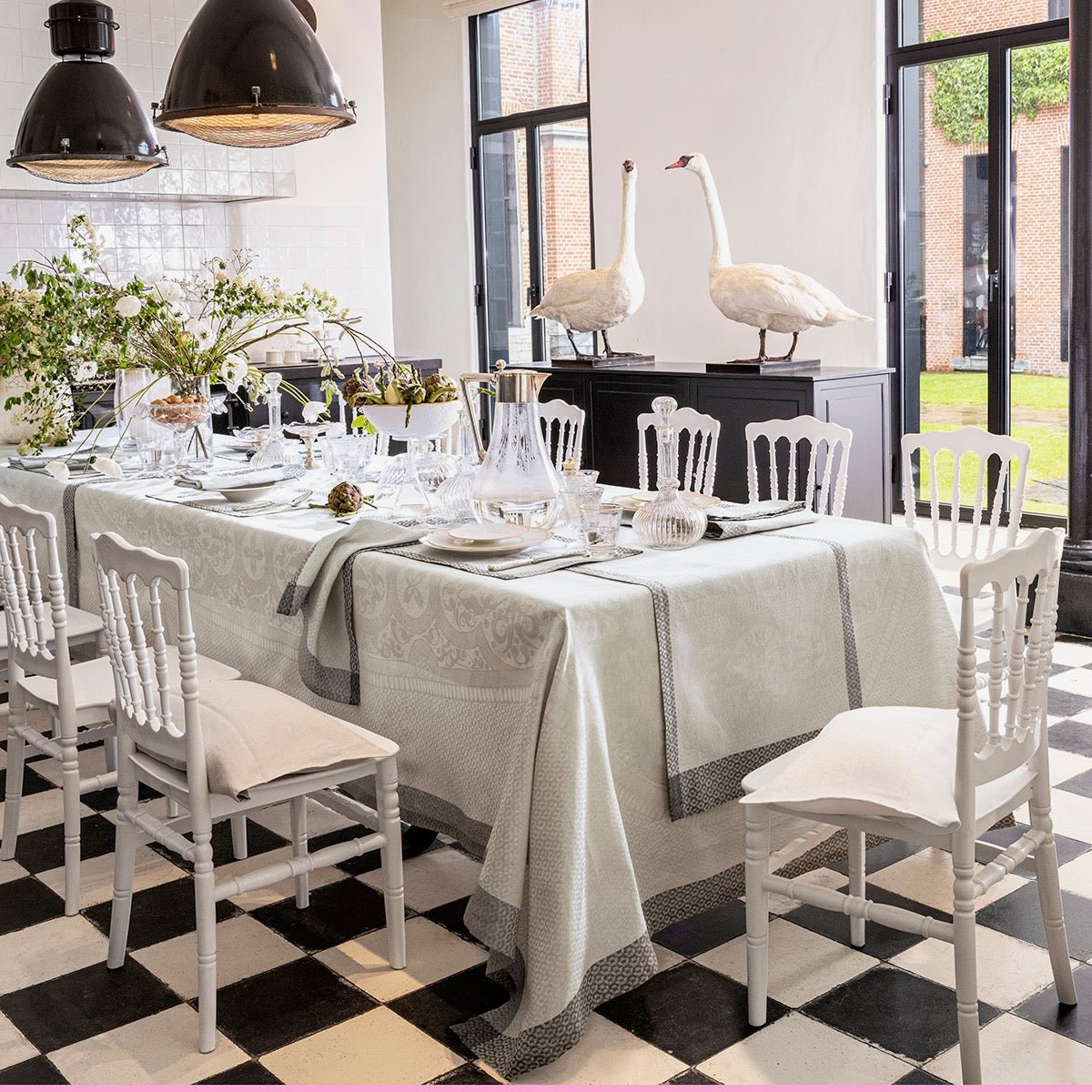 Evasion Celeste Grey 20" x 14" Placemat by Le Jacquard Français